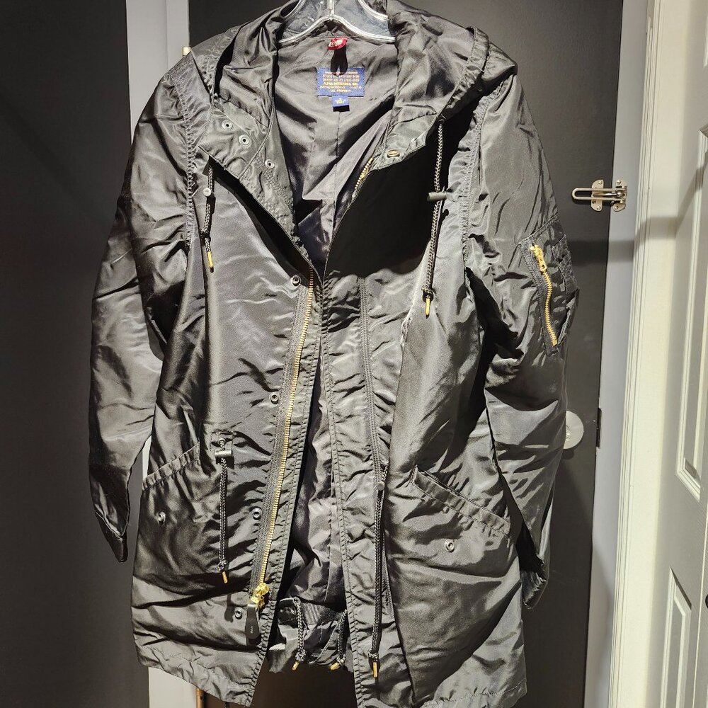 ALPHA INDUSTRIES  PARKA JACKET Black Mod Nylon
